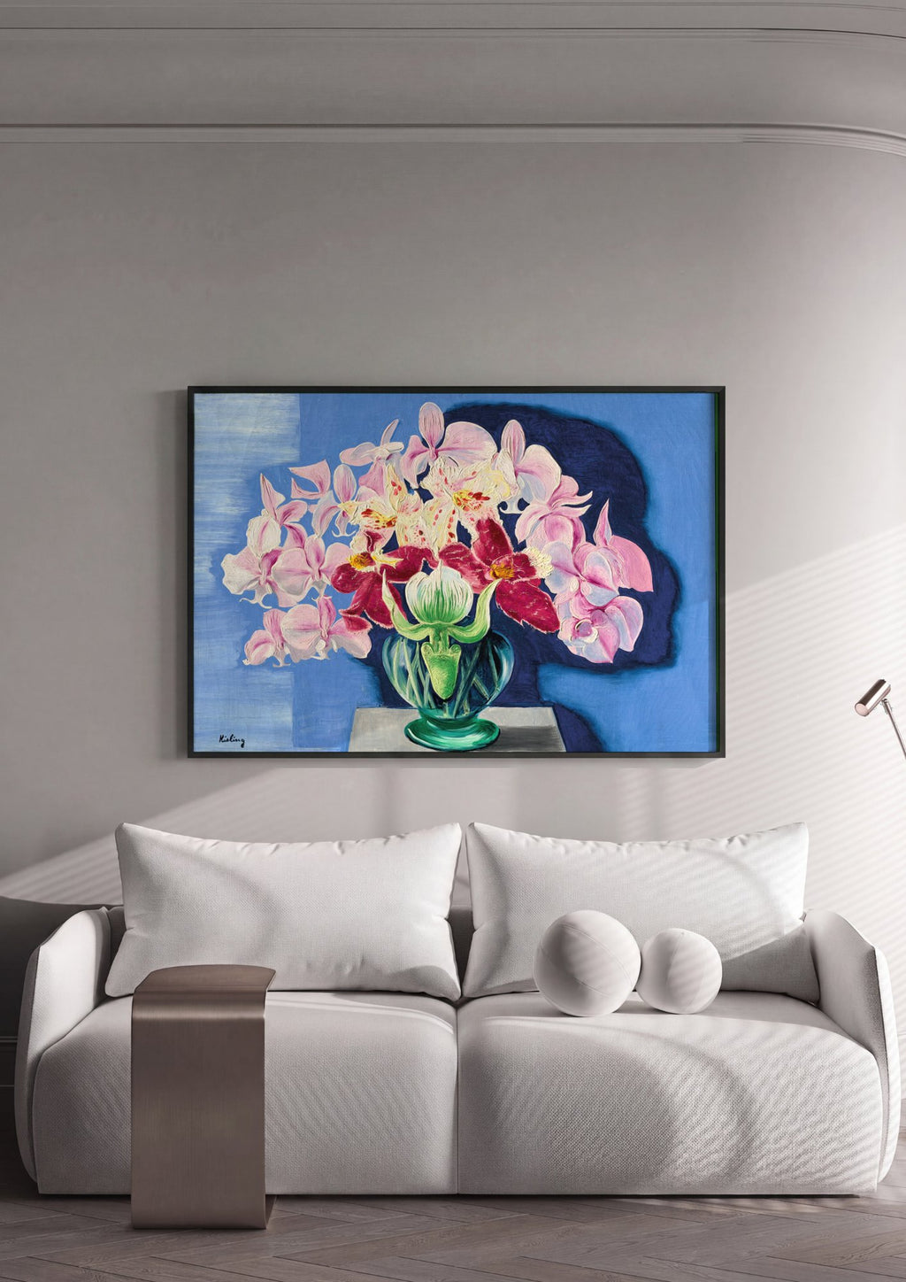 Quadro Decorativo Orquídeas Exuberantes - Moïse Kisling em ambiente decorado