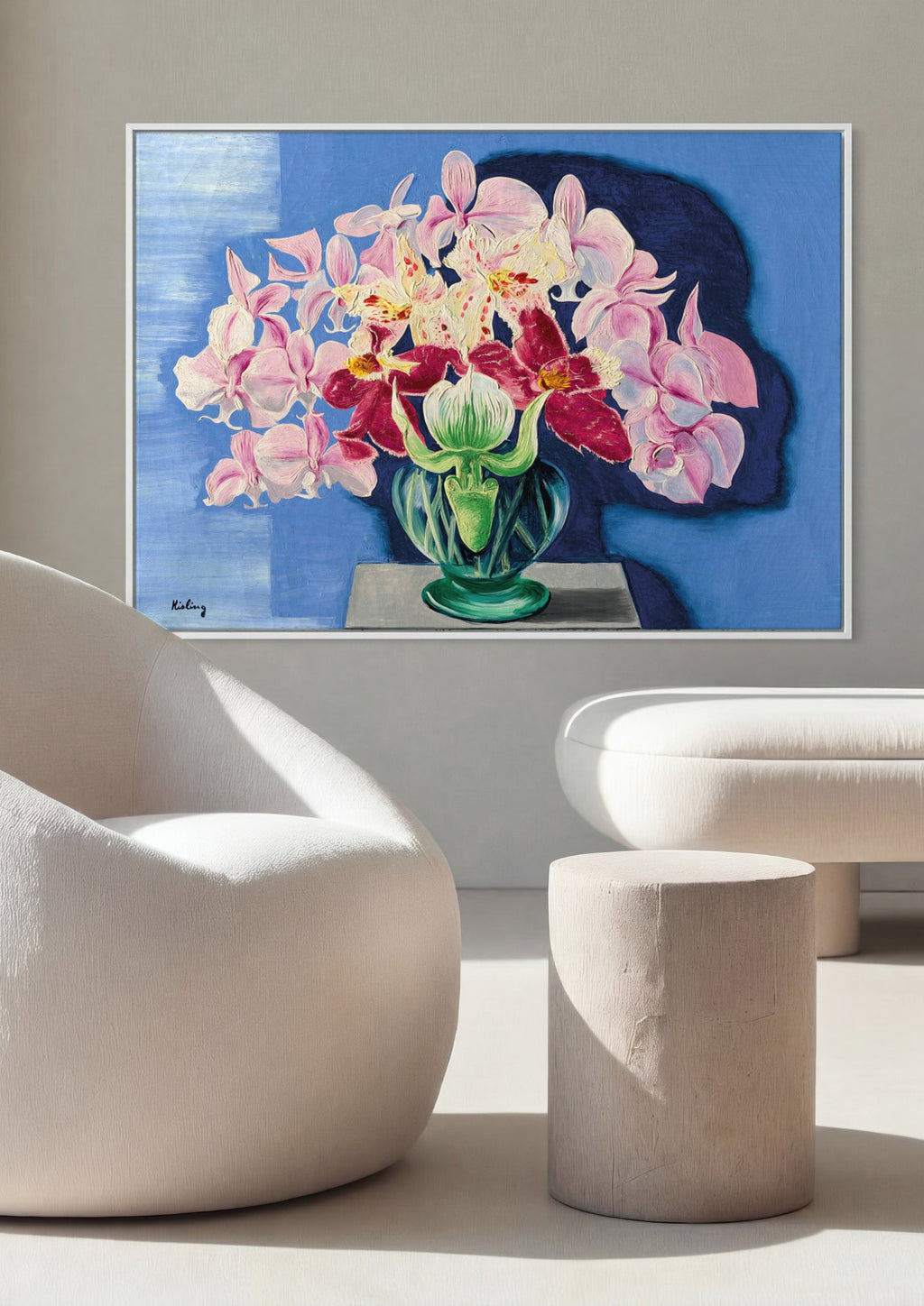 Quadro Decorativo Orquídeas Exuberantes - Moïse Kisling em ambiente decorado