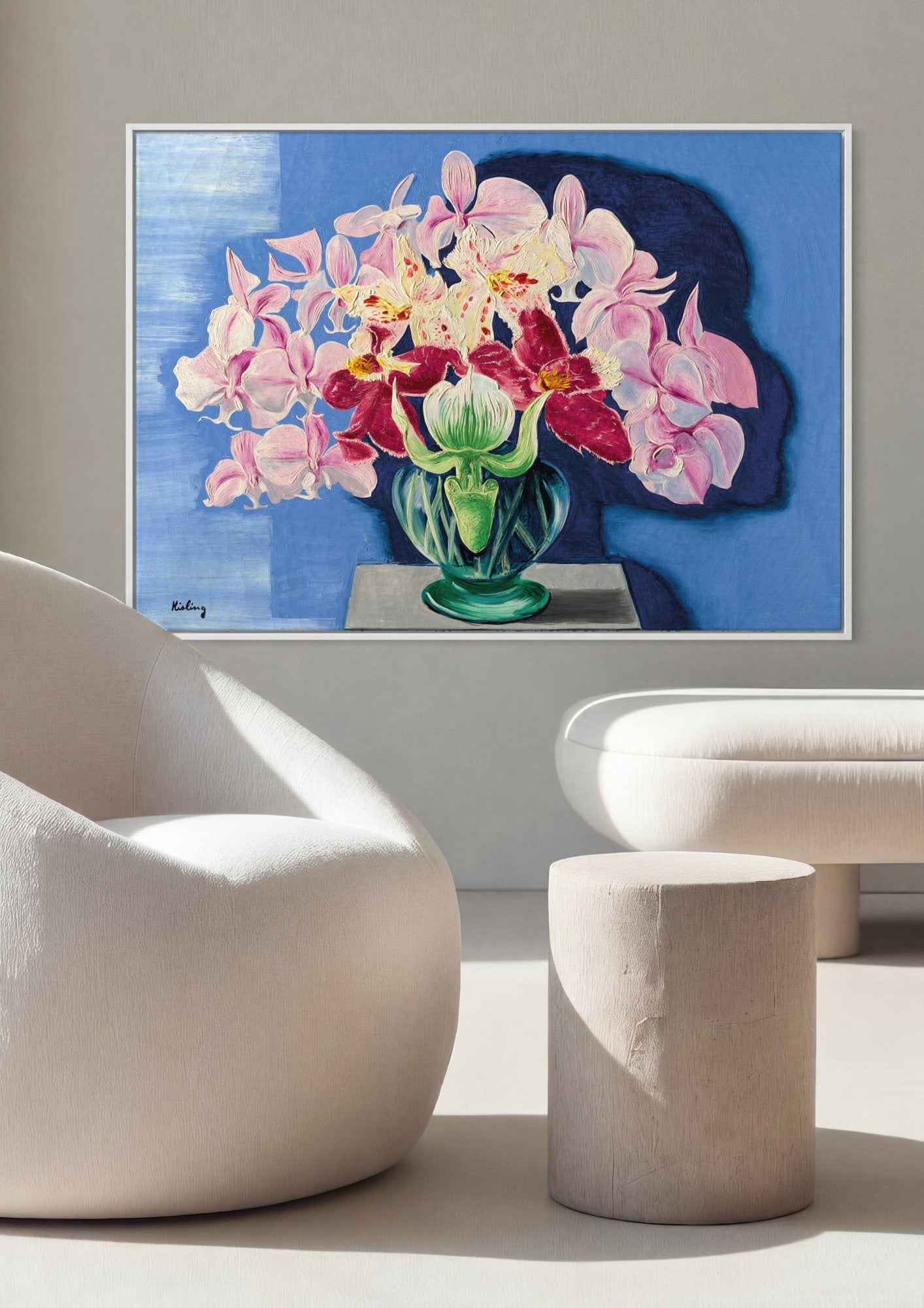 Quadro Decorativo Orquídeas Exuberantes - Moïse Kisling em ambiente decorado