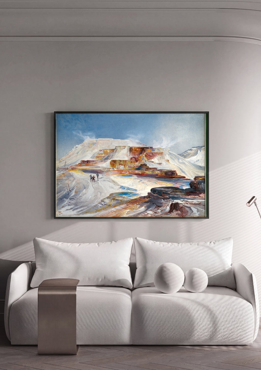 Quadro Decorativo Mammoth Hot Springs - Thomas Moran em ambiente decorado