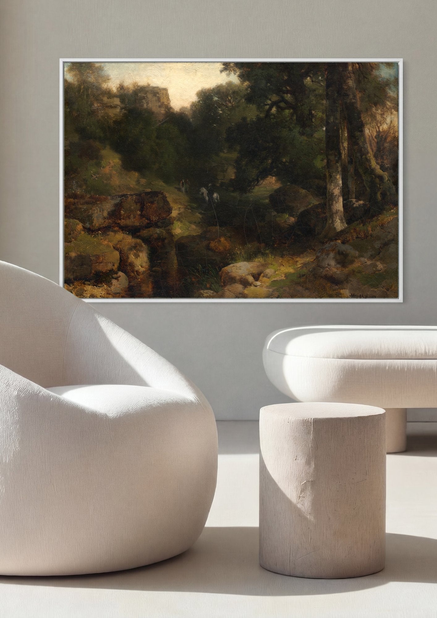 Quadro Decorativo Floresta Misteriosa - Thomas Moran em ambiente decorado