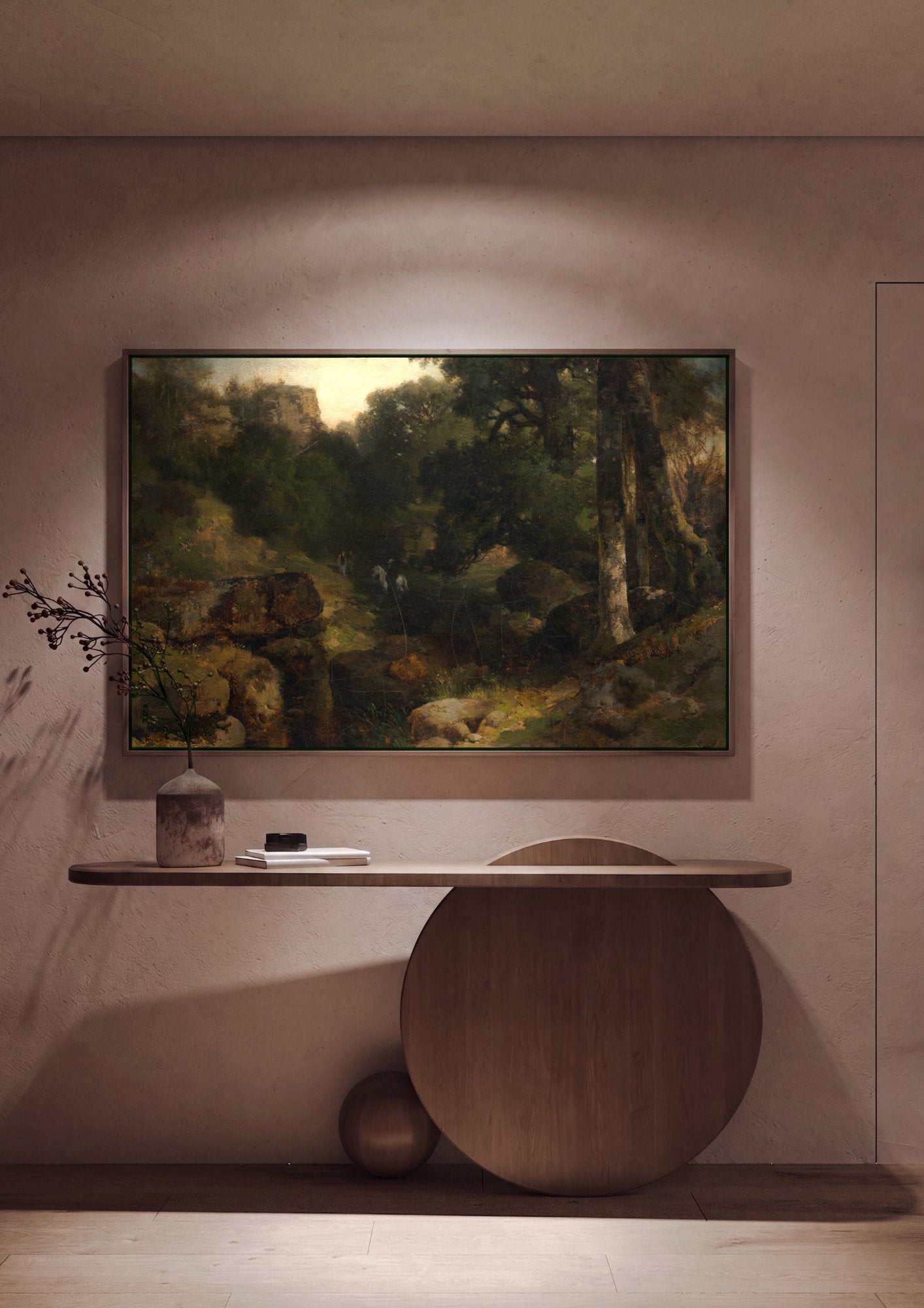 Quadro Decorativo Floresta Misteriosa - Thomas Moran em ambiente decorado