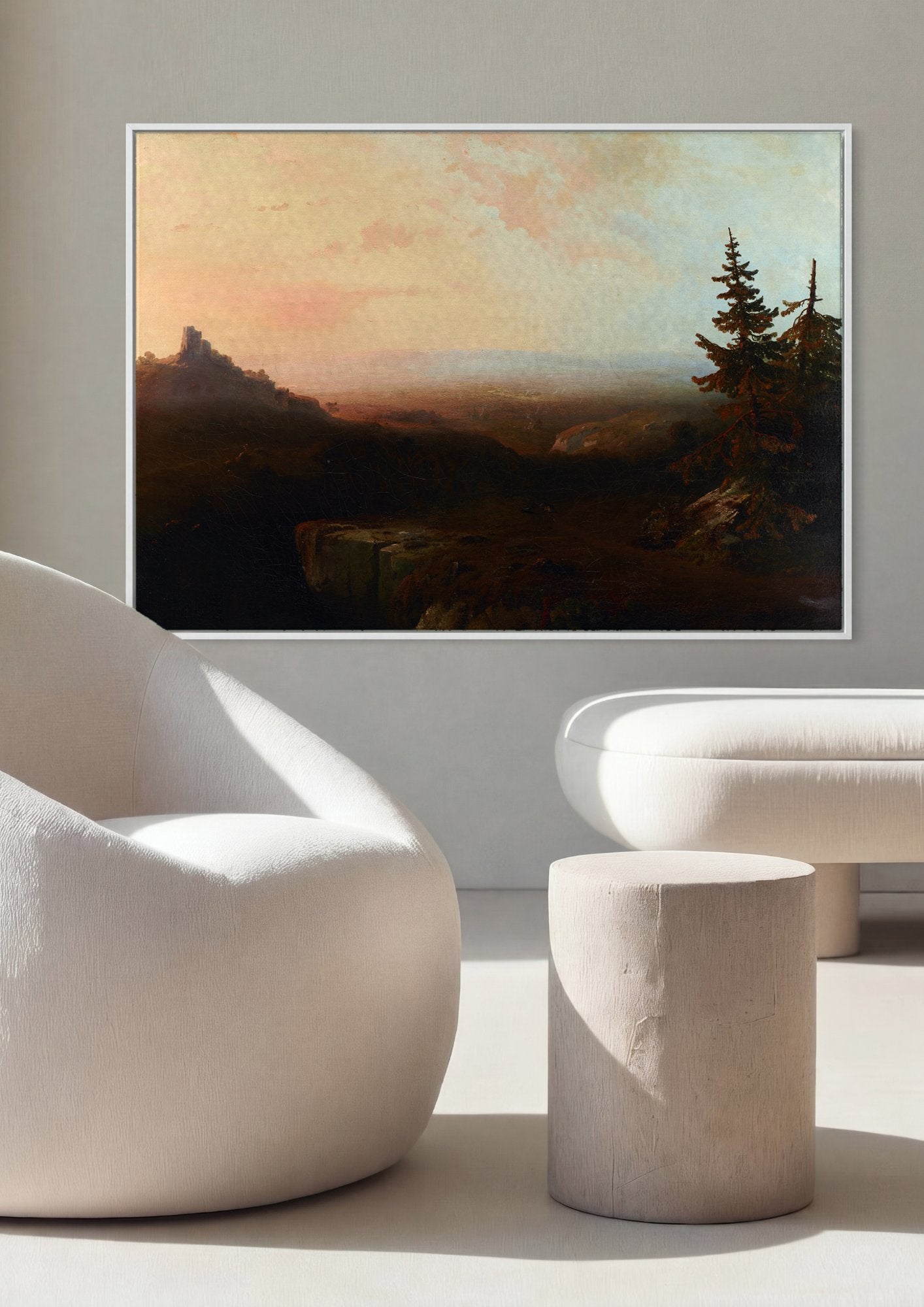 Quadro Decorativo Paisagem com Ruínas - Thomas Moran em ambiente decorado