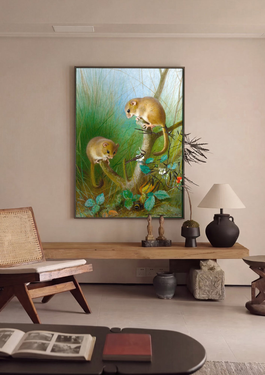 Quadro Decorativo Dormice na Floresta - Thorburn em ambiente decorado