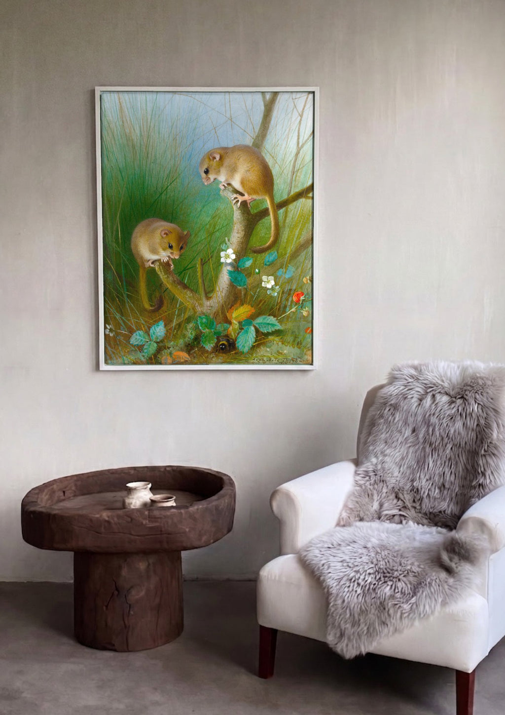 Quadro Decorativo Dormice na Floresta - Thorburn em ambiente decorado