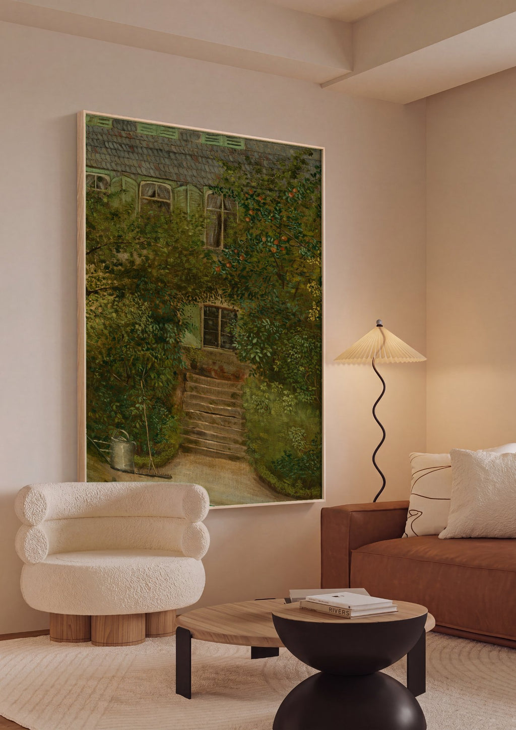 Quadro Decorativo 'Casa no Jardim' - Hans Thoma em ambiente decorado