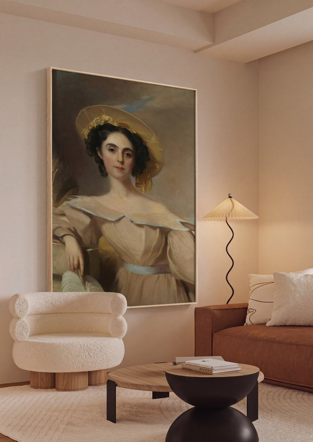 Quadro Decorativo 'Portrait of a Woman' - Thomas Sully em ambiente decorado
