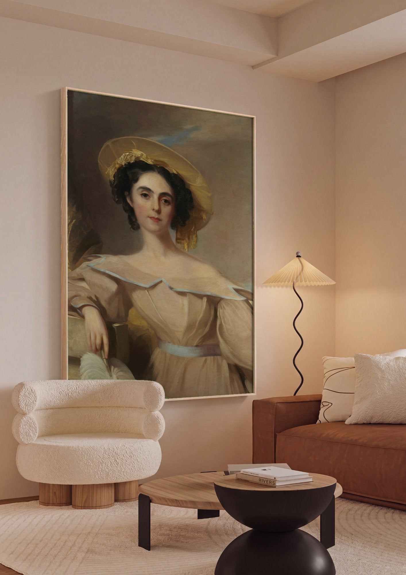 Quadro Decorativo 'Portrait of a Woman' - Thomas Sully em ambiente decorado