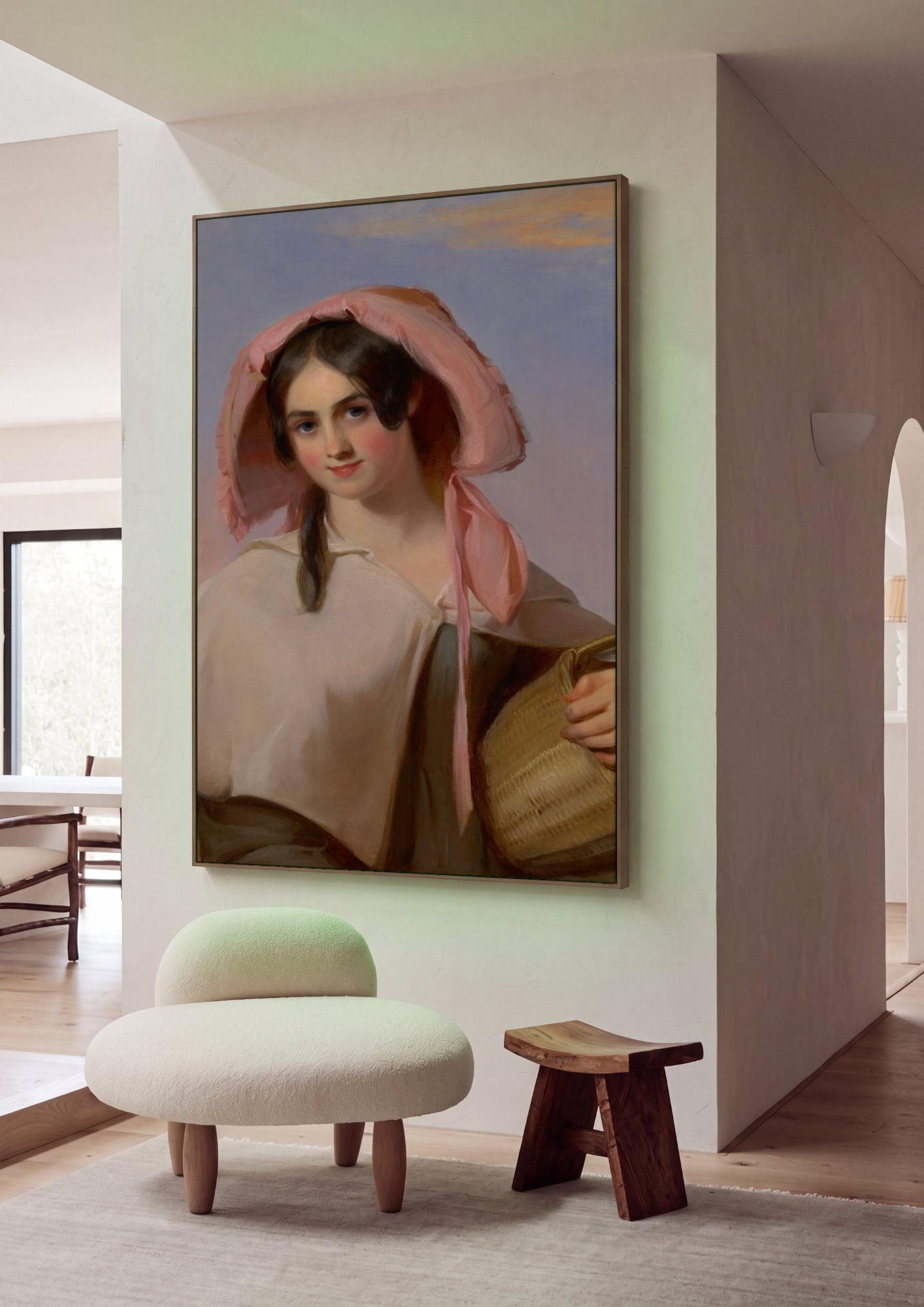 Quadro Decorativo A Cesta de Morangos - Thomas Sully em ambiente decorado