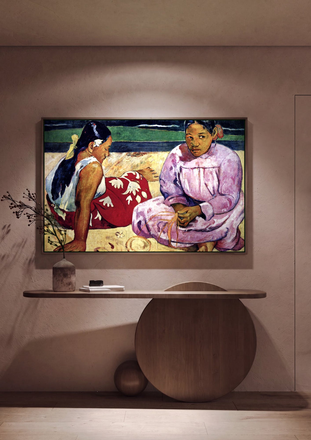 Quadro Decorativo Tahitian Women on the Beach - Gauguin em ambiente decorado