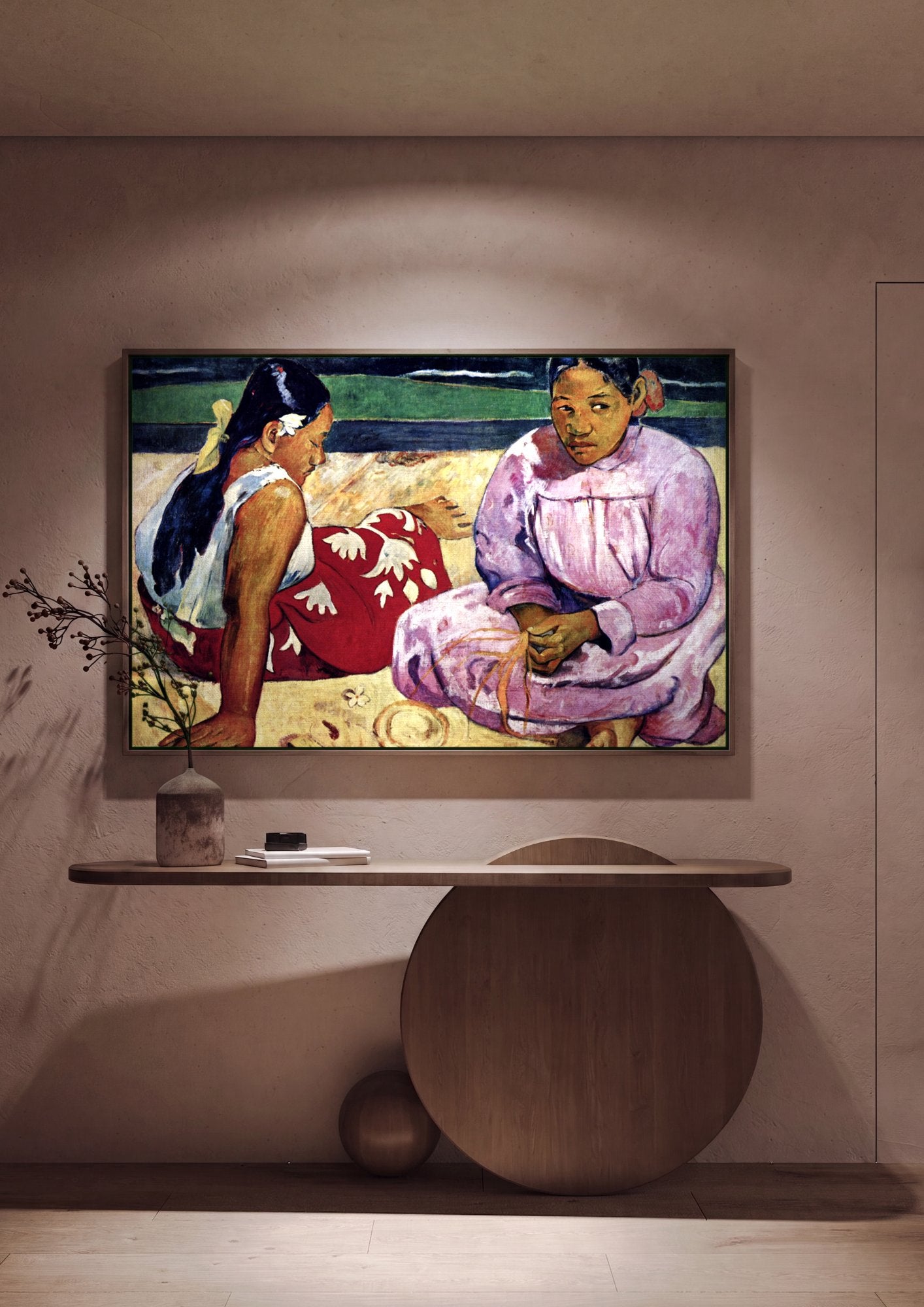 Quadro Decorativo Tahitian Women on the Beach - Gauguin em ambiente decorado