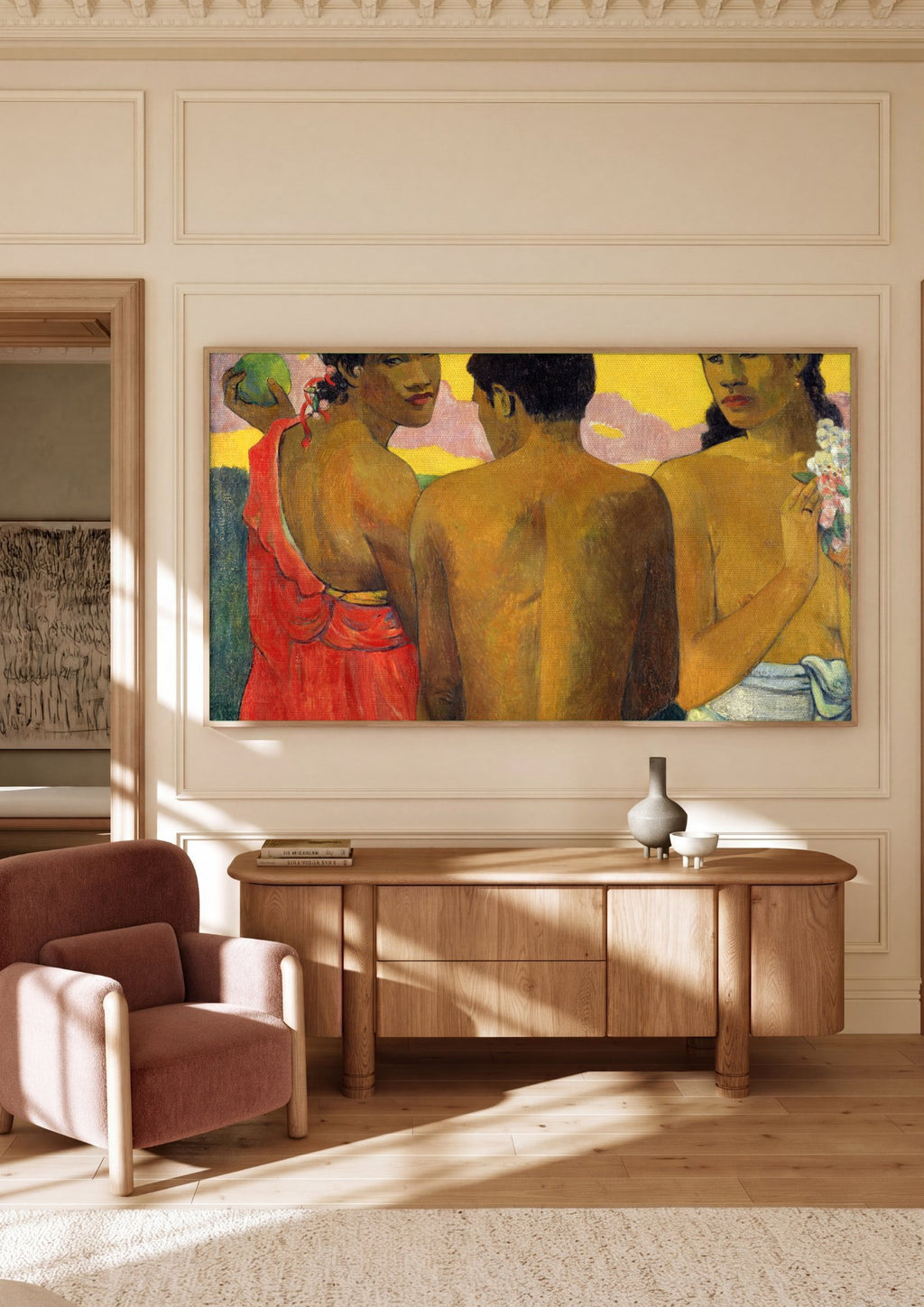 Quadro Decorativo Tahitian Women on the Beach - Gauguin em ambiente decorado