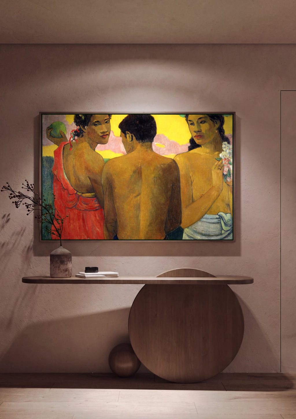 Quadro Decorativo Tahitian Women on the Beach - Gauguin em ambiente decorado