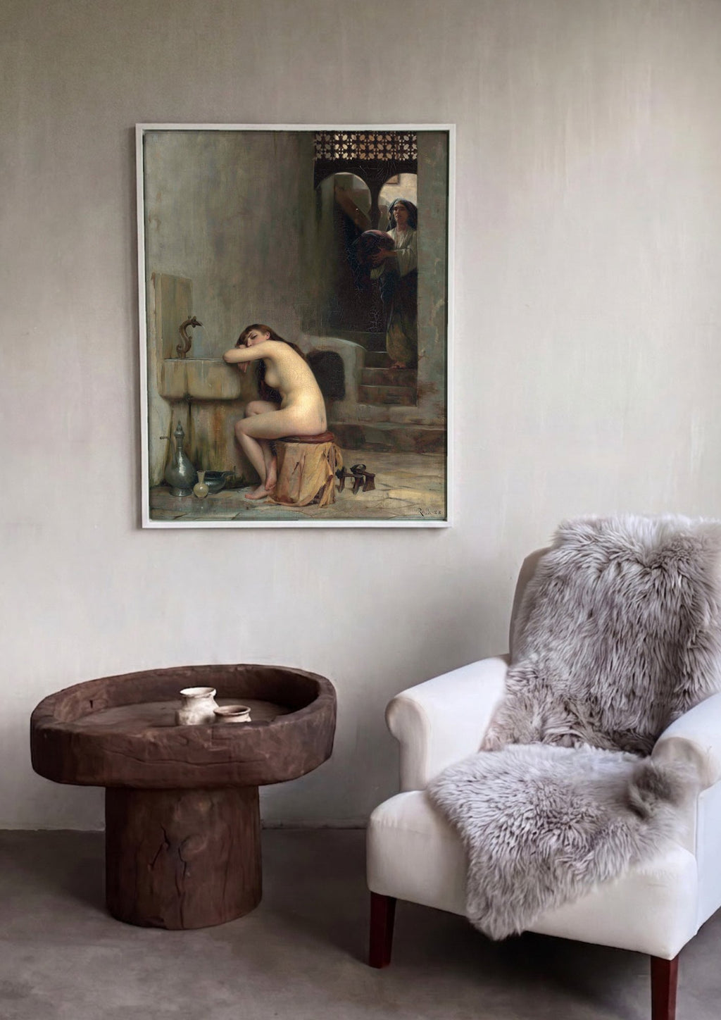 Quadro Decorativo A Jovem Adormecida - Theodoros Rall em ambiente decorado