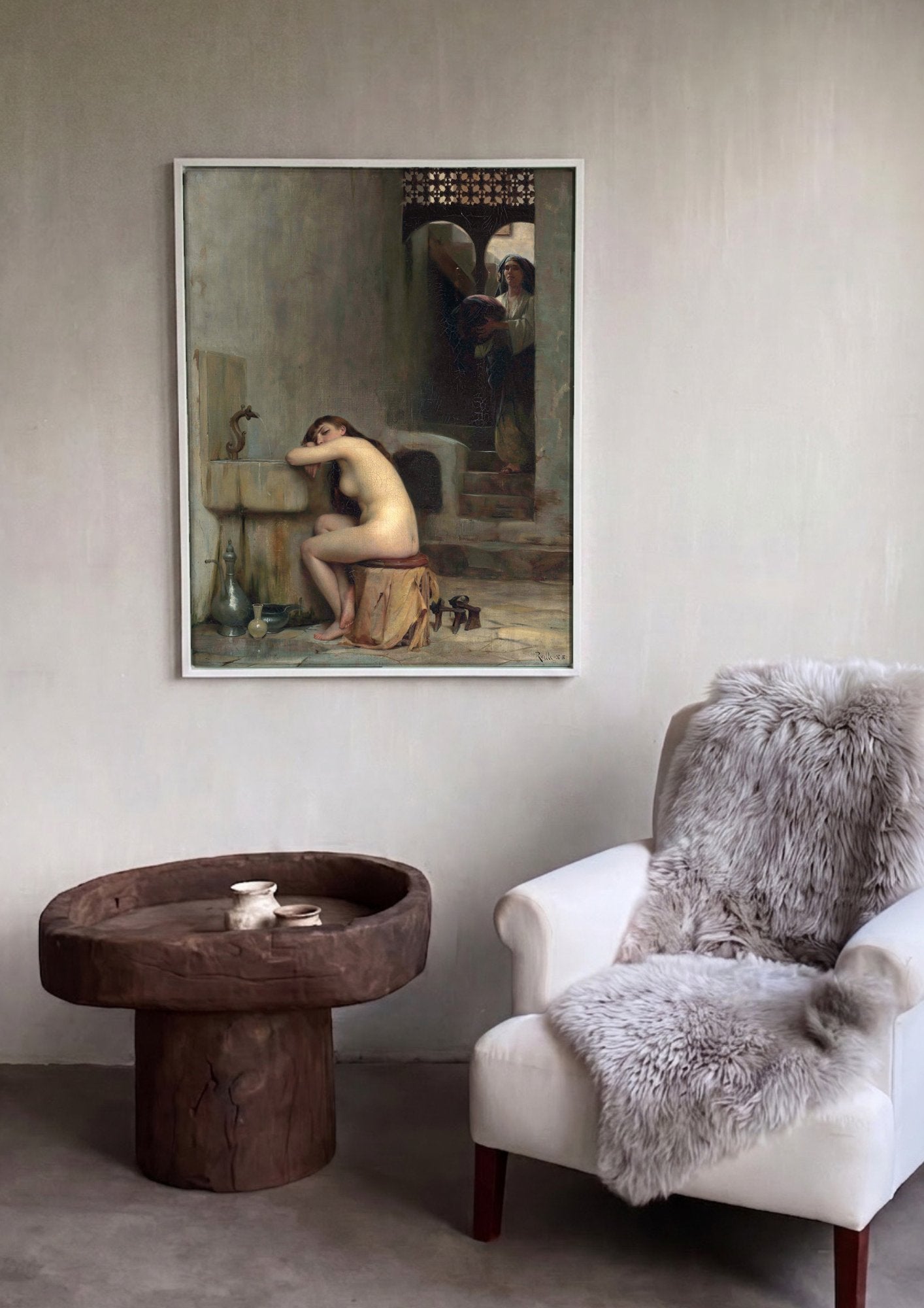 Quadro Decorativo A Jovem Adormecida - Theodoros Rall em ambiente decorado
