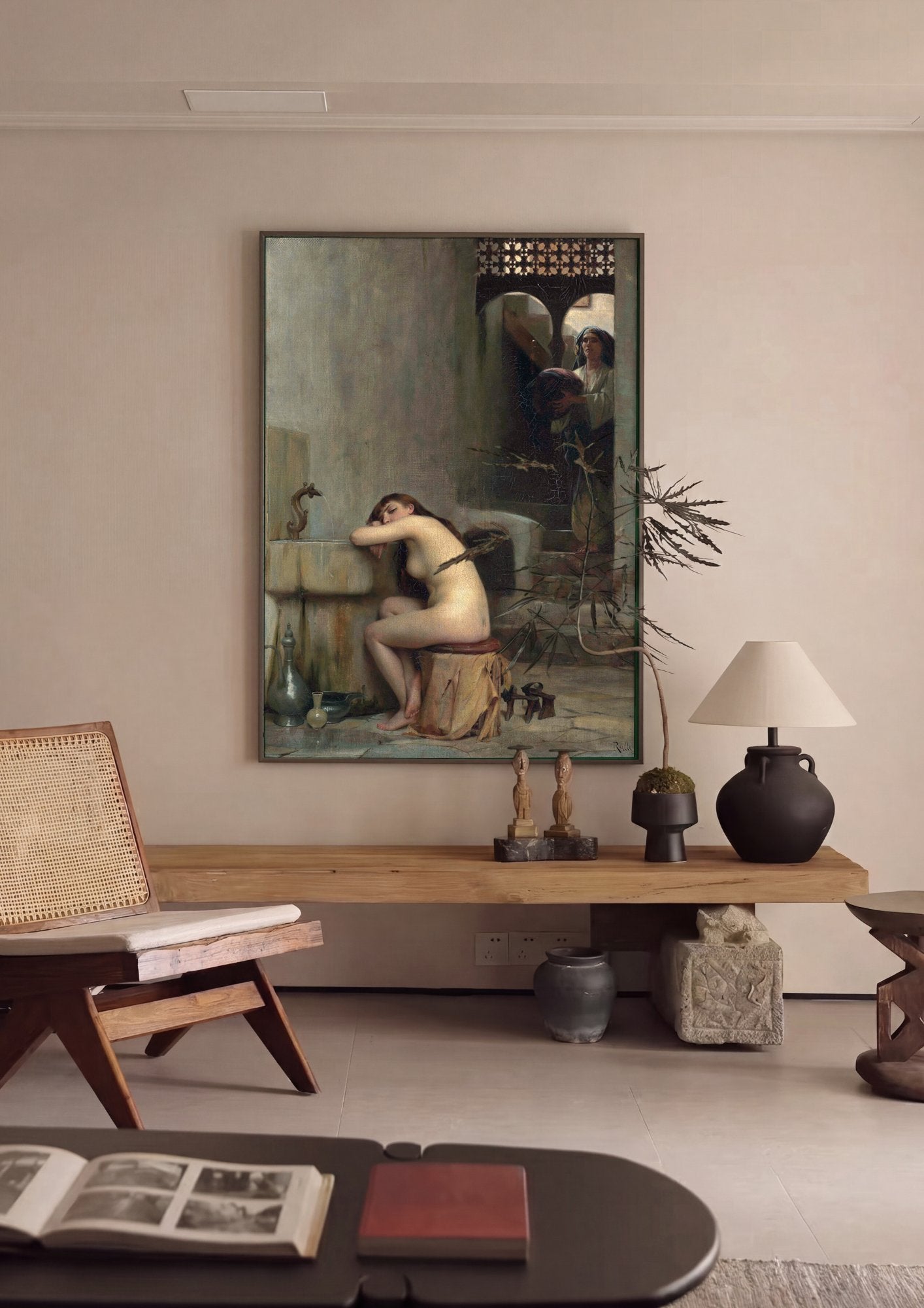 Quadro Decorativo A Jovem Adormecida - Theodoros Rall em ambiente decorado