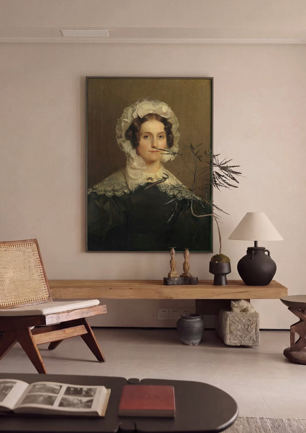 Quadro Decorativo 'Portrait of a Lady' - Thomas Sully em ambiente decorado