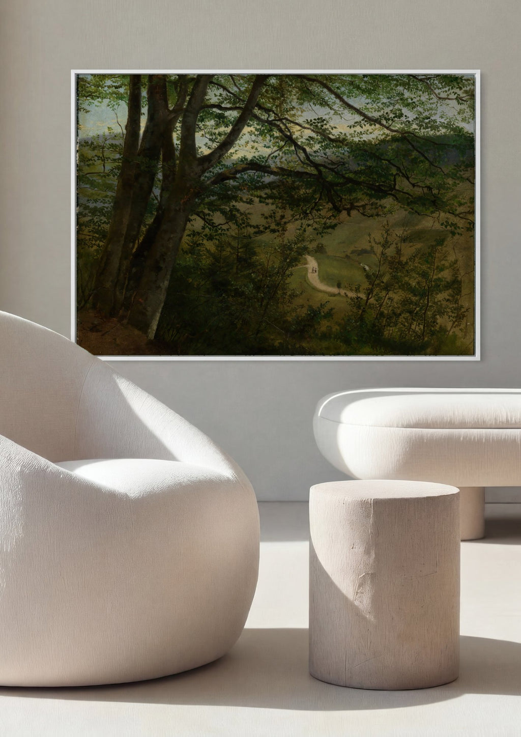 Quadro Decorativo A Floresta de Hans Thoma em ambiente decorado