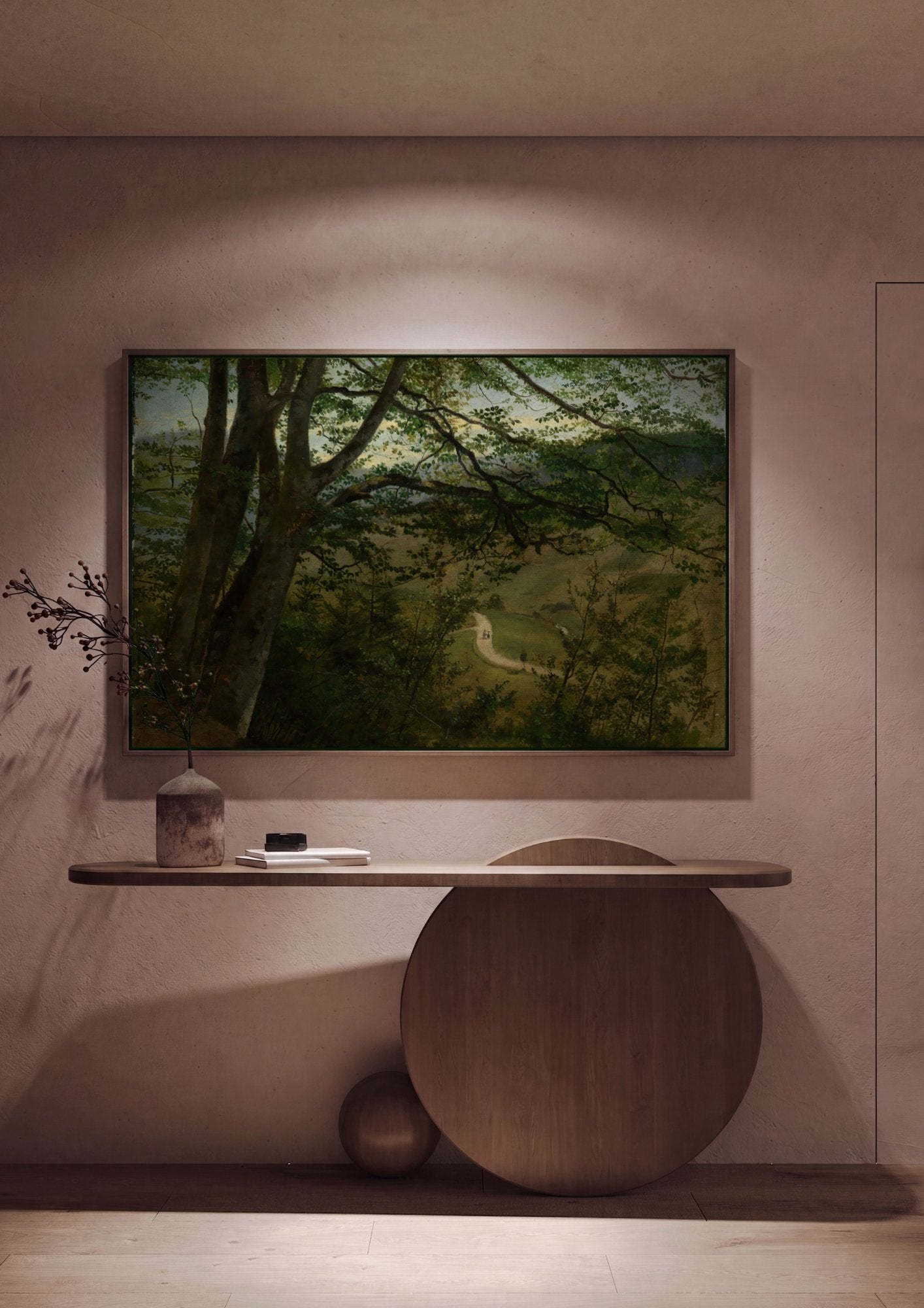 Quadro Decorativo A Floresta de Hans Thoma em ambiente decorado