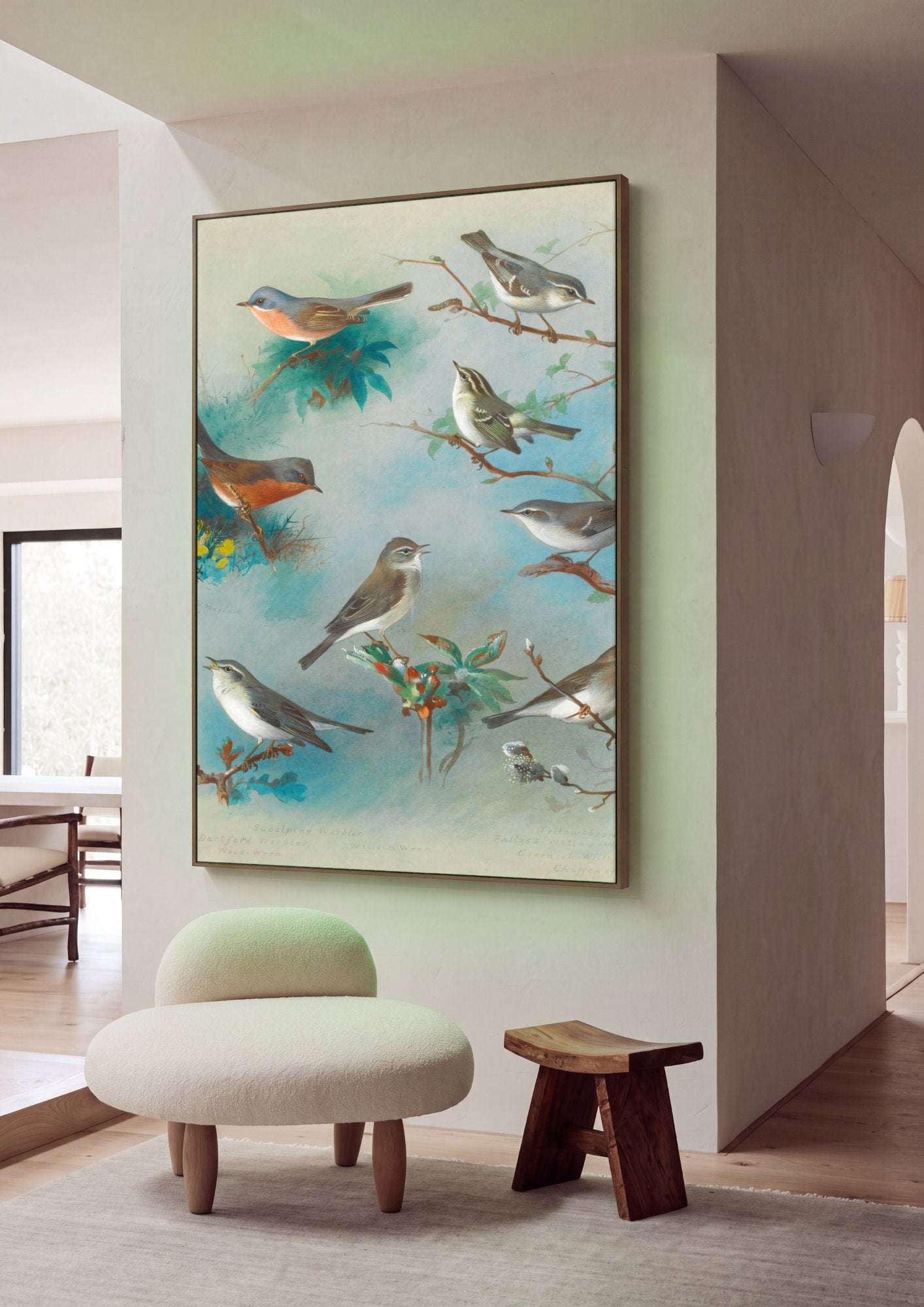 Quadro Decorativo Pássaros Cantantes - Thorburn em ambiente decorado
