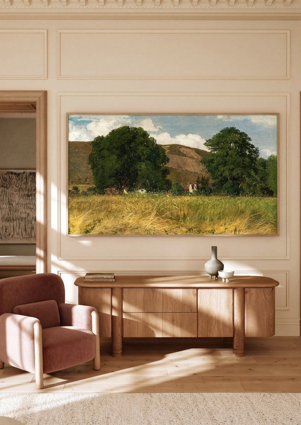 Quadro Decorativo Campo Dourado - Hans Thoma em ambiente decorado