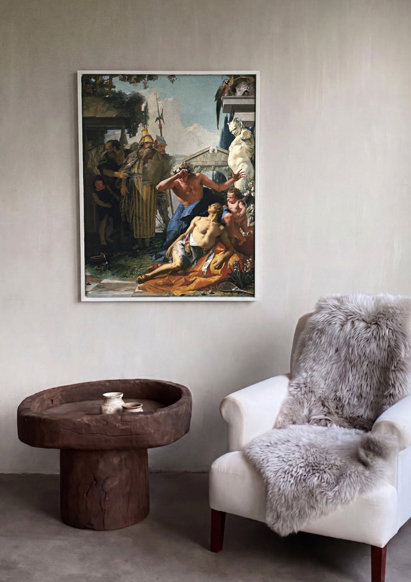 Quadro Decorativo A Morte de Hiacinto - Tiepolo em ambiente decorado