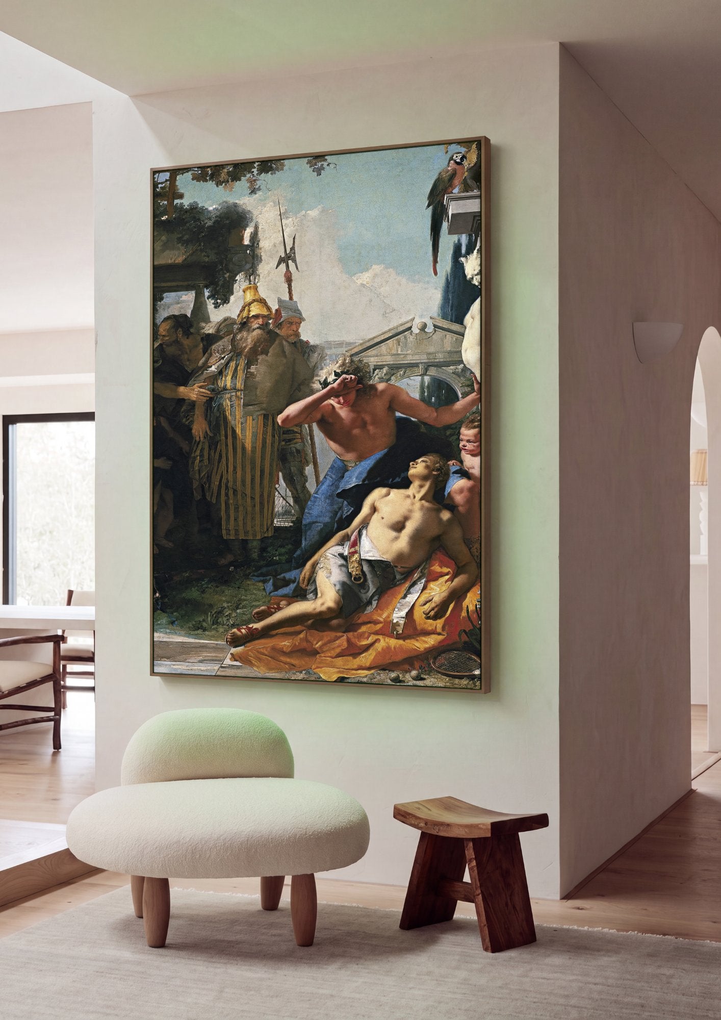 Quadro Decorativo A Morte de Hiacinto - Tiepolo em ambiente decorado