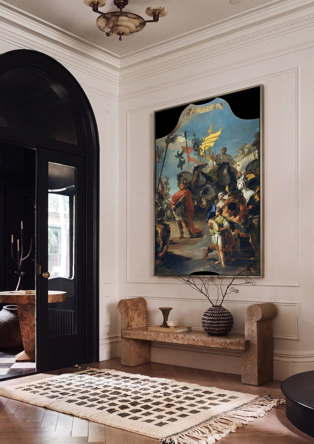 Quadro Decorativo O Triunfo de Mário - Tiepolo em ambiente decorado