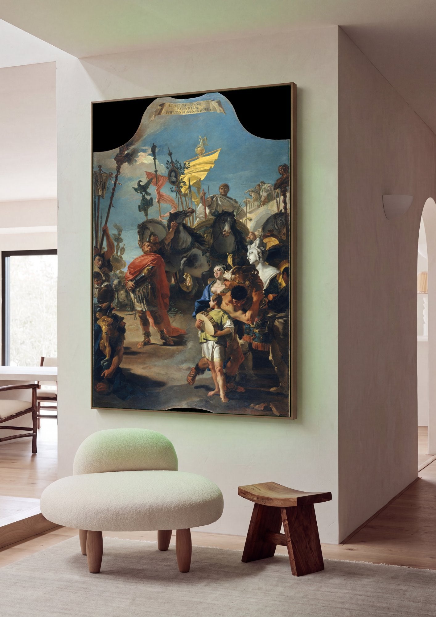 Quadro Decorativo O Triunfo de Mário - Tiepolo em ambiente decorado