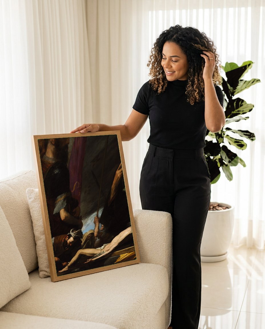 Quadro Decorativo Martírio de São Bartolomeu - Jusepe de Ribera com modelo em ambiente