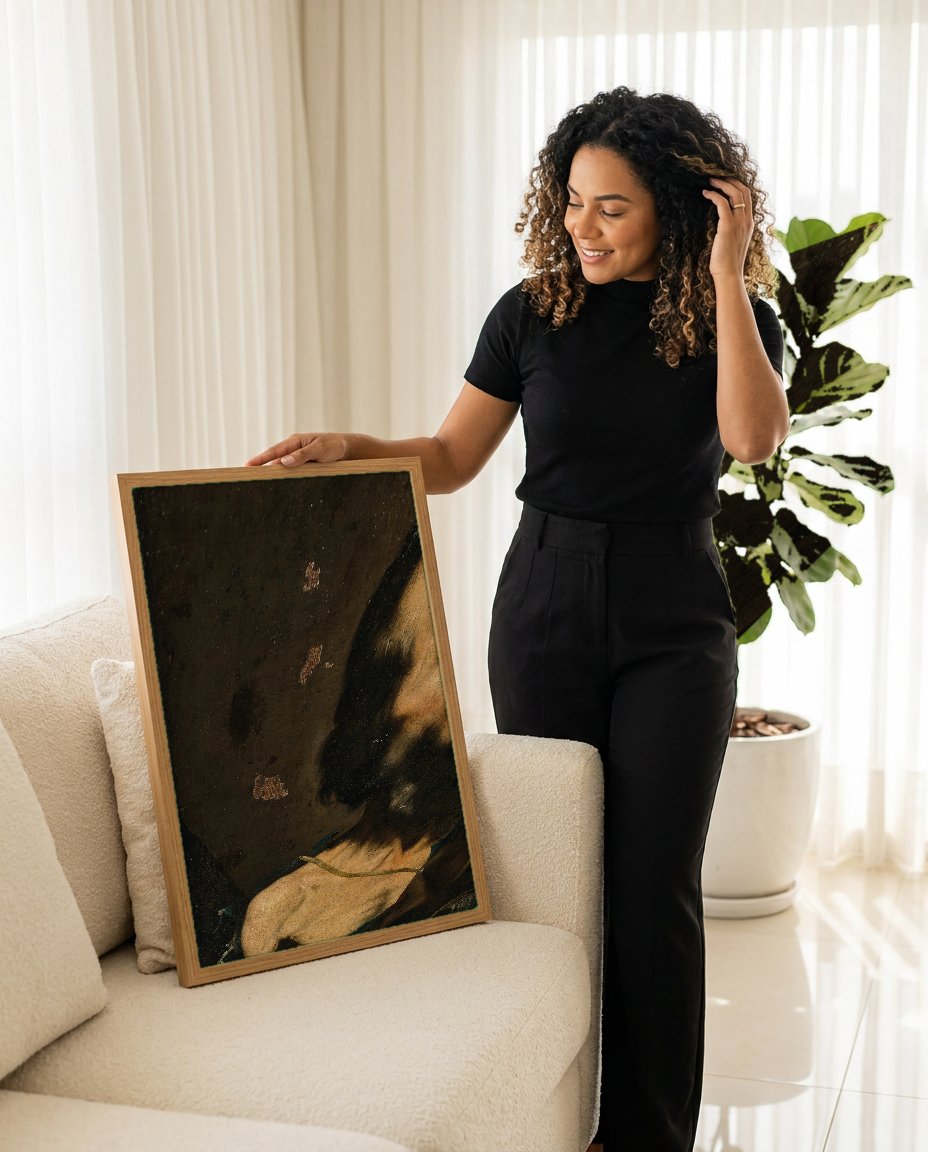Quadro Decorativo 'O Êxtase de São Bartolomeu' - Jusepe de Ribera com modelo em ambiente
