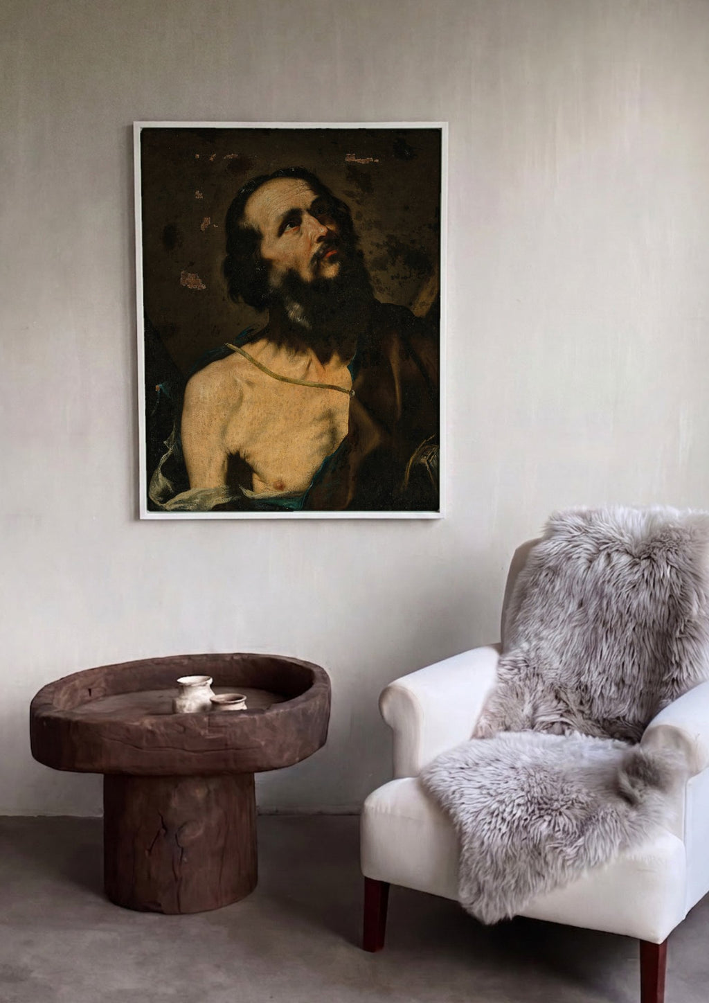 Quadro Decorativo 'O Êxtase de São Bartolomeu' - Jusepe de Ribera em ambiente decorado
