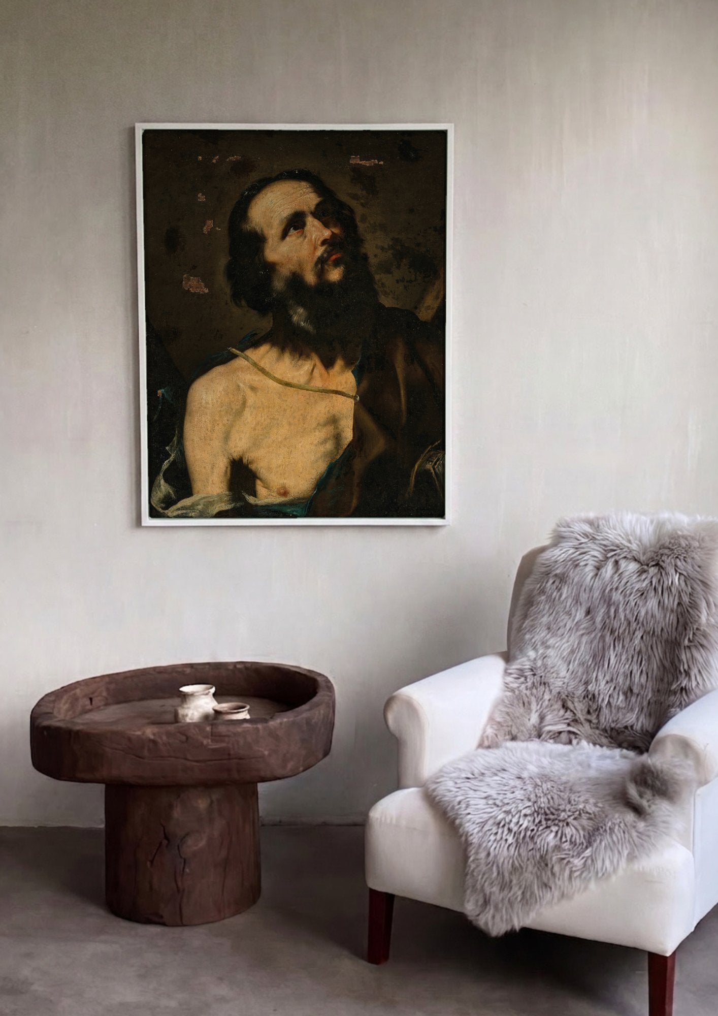 Quadro Decorativo 'O Êxtase de São Bartolomeu' - Jusepe de Ribera em ambiente decorado