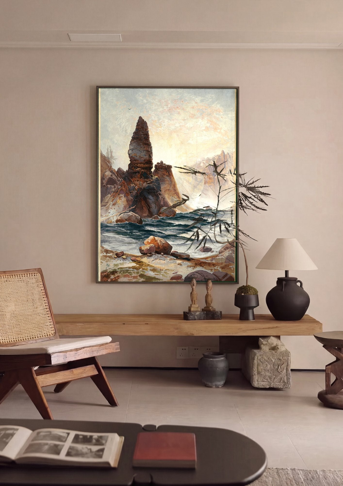 Quadro Decorativo Tower Falls, Yellowstone - Thomas Moran em ambiente decorado