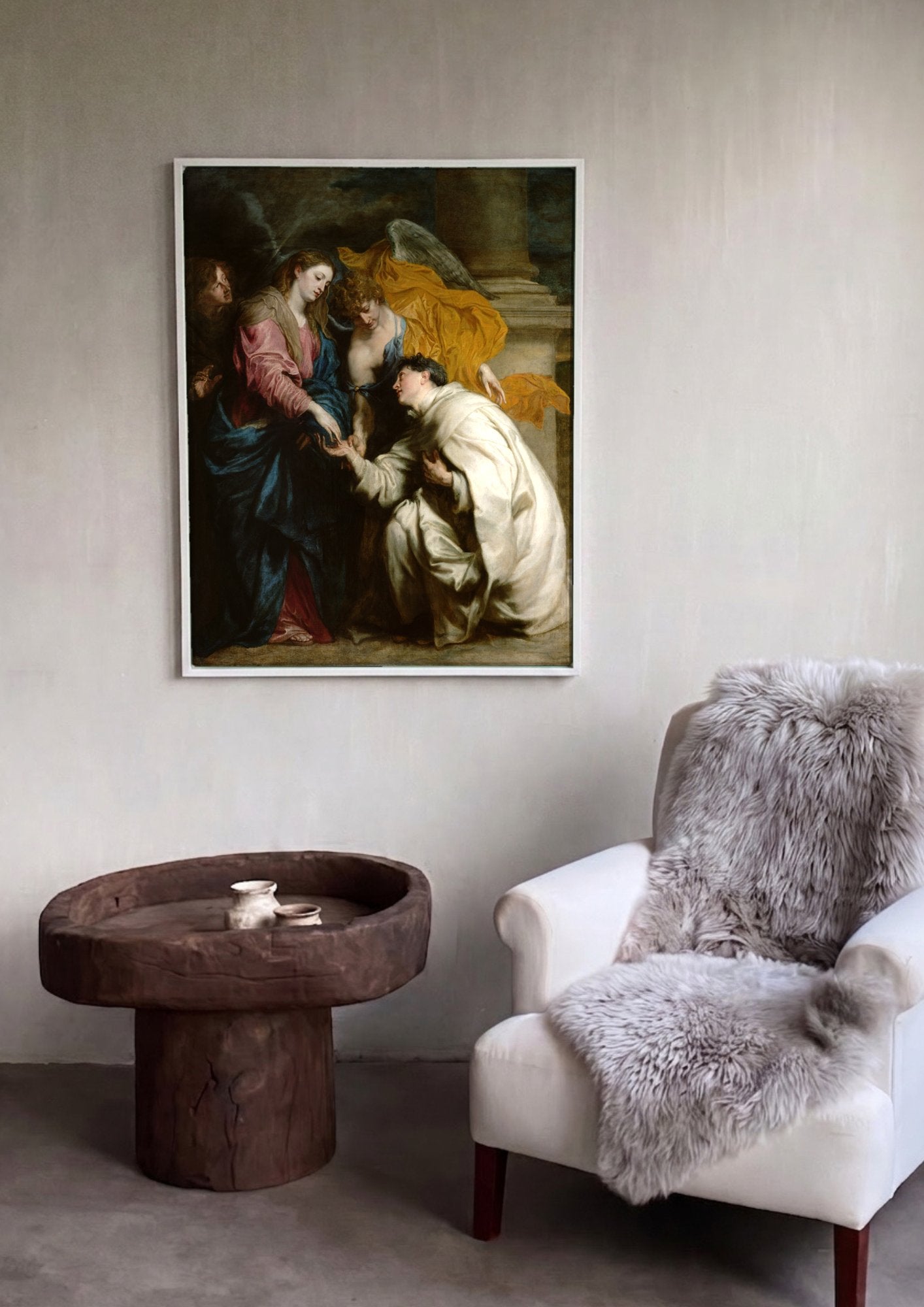 Quadro Decorativo A Visão de Santo Antônio de Pádua - Van Dyck em ambiente decorado