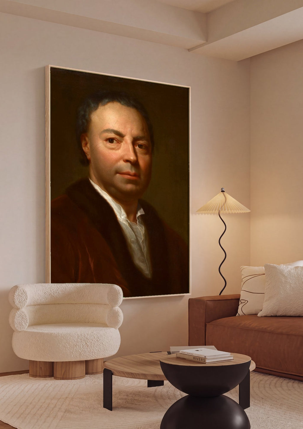 Quadro Decorativo Retrato de Homem - Anton Raphael Mengs em ambiente decorado