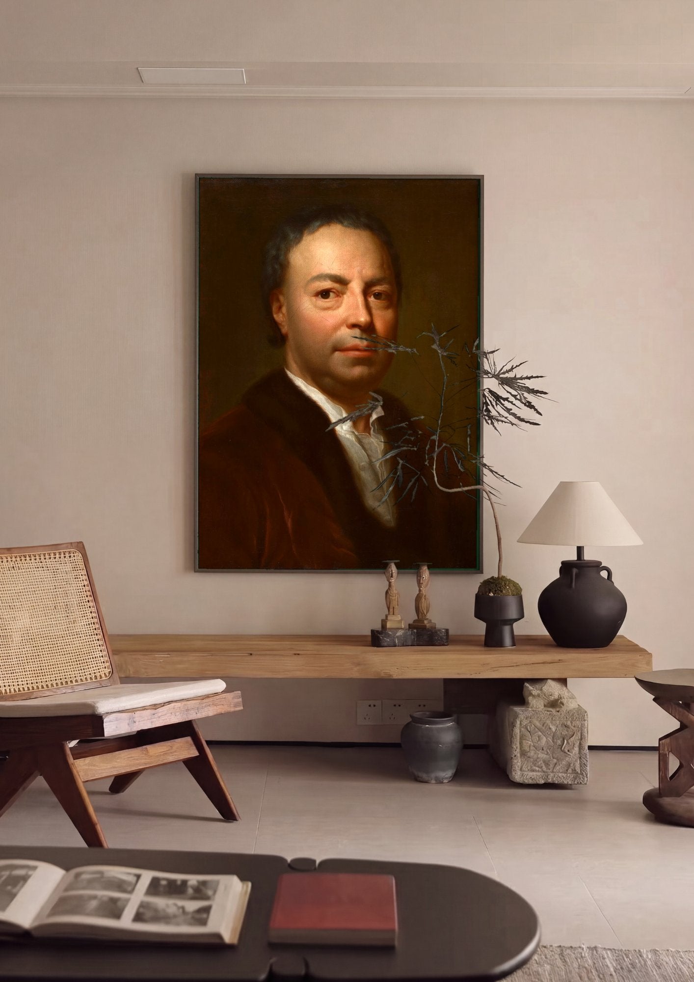 Quadro Decorativo Retrato de Homem - Anton Raphael Mengs em ambiente decorado