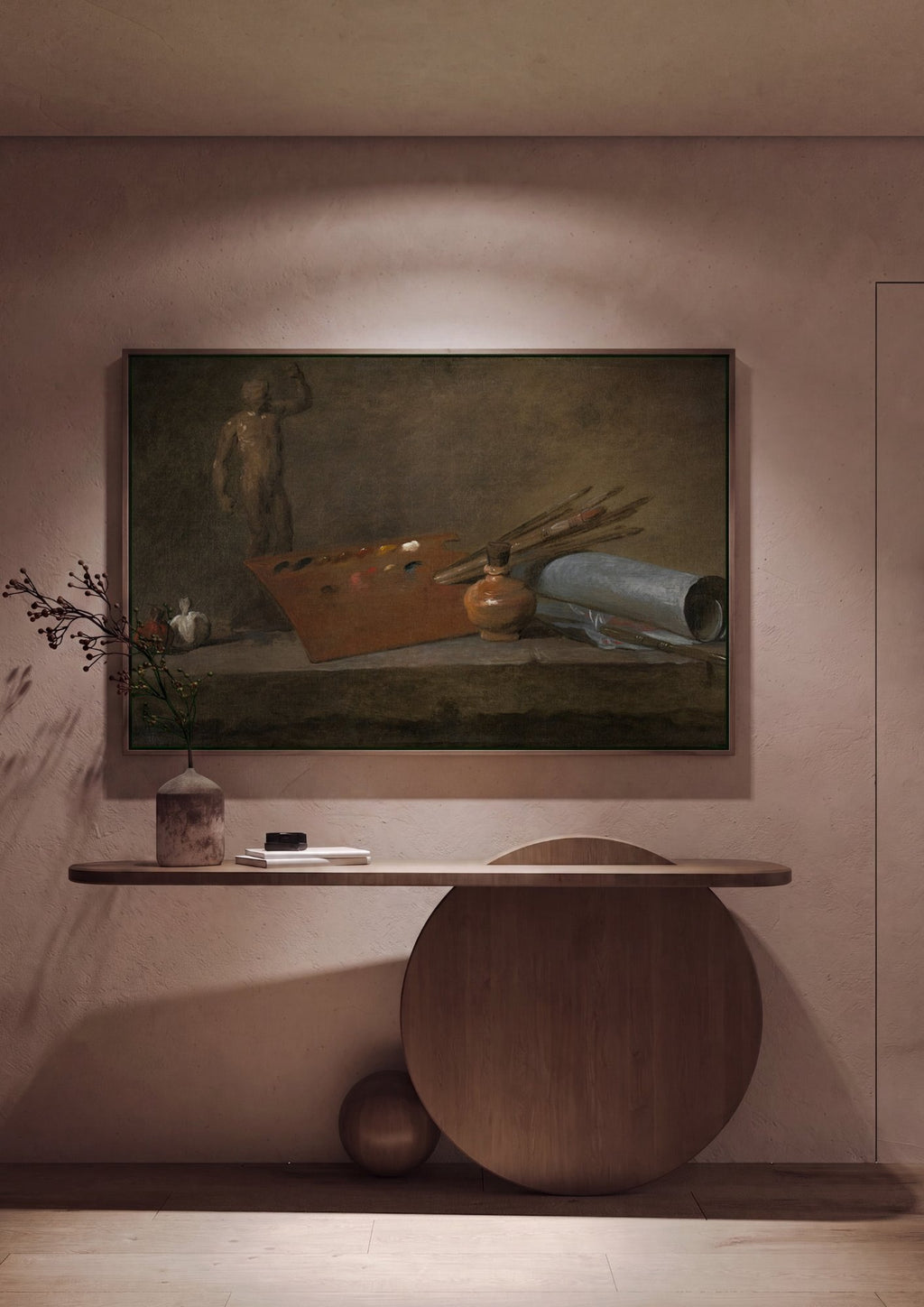 Quadro Decorativo A Atributos do Pintor - Jean Siméon Chardin em ambiente decorado
