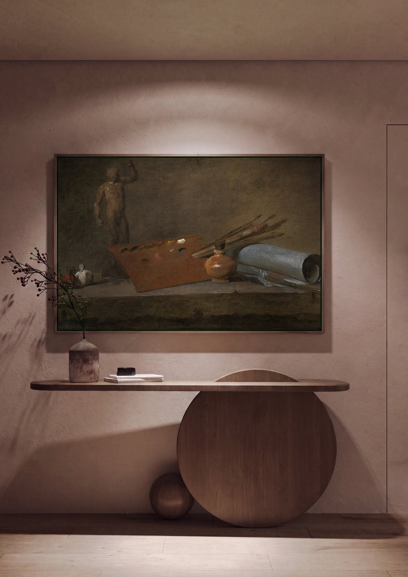 Quadro Decorativo A Atributos do Pintor - Jean Siméon Chardin em ambiente decorado