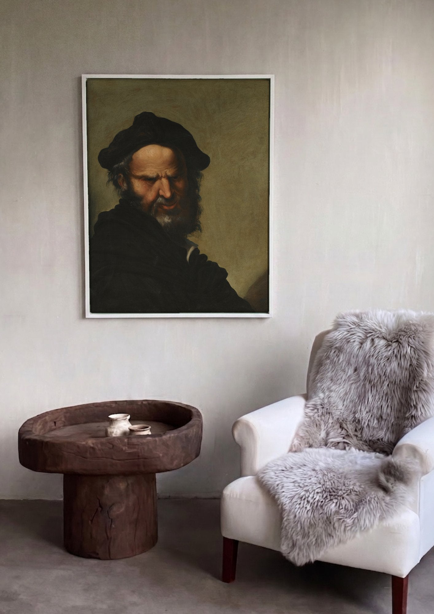 Quadro Decorativo Homem Barbudo - Salvator Rosa em ambiente decorado