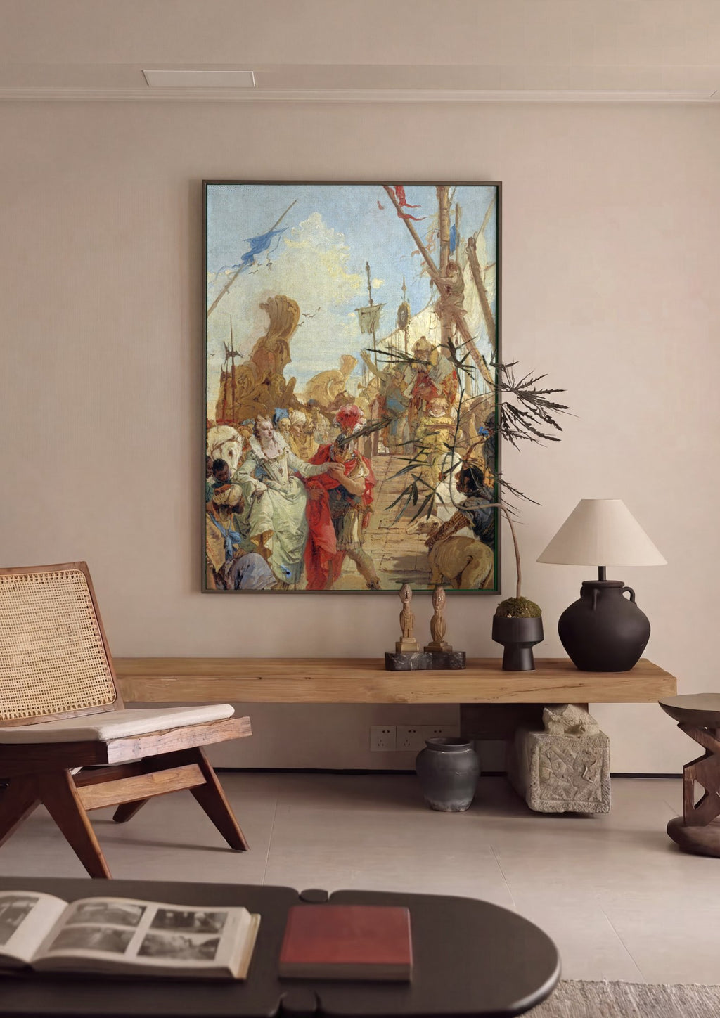 Quadro Decorativo A Chegada de Cleópatra - Tiepolo em ambiente decorado