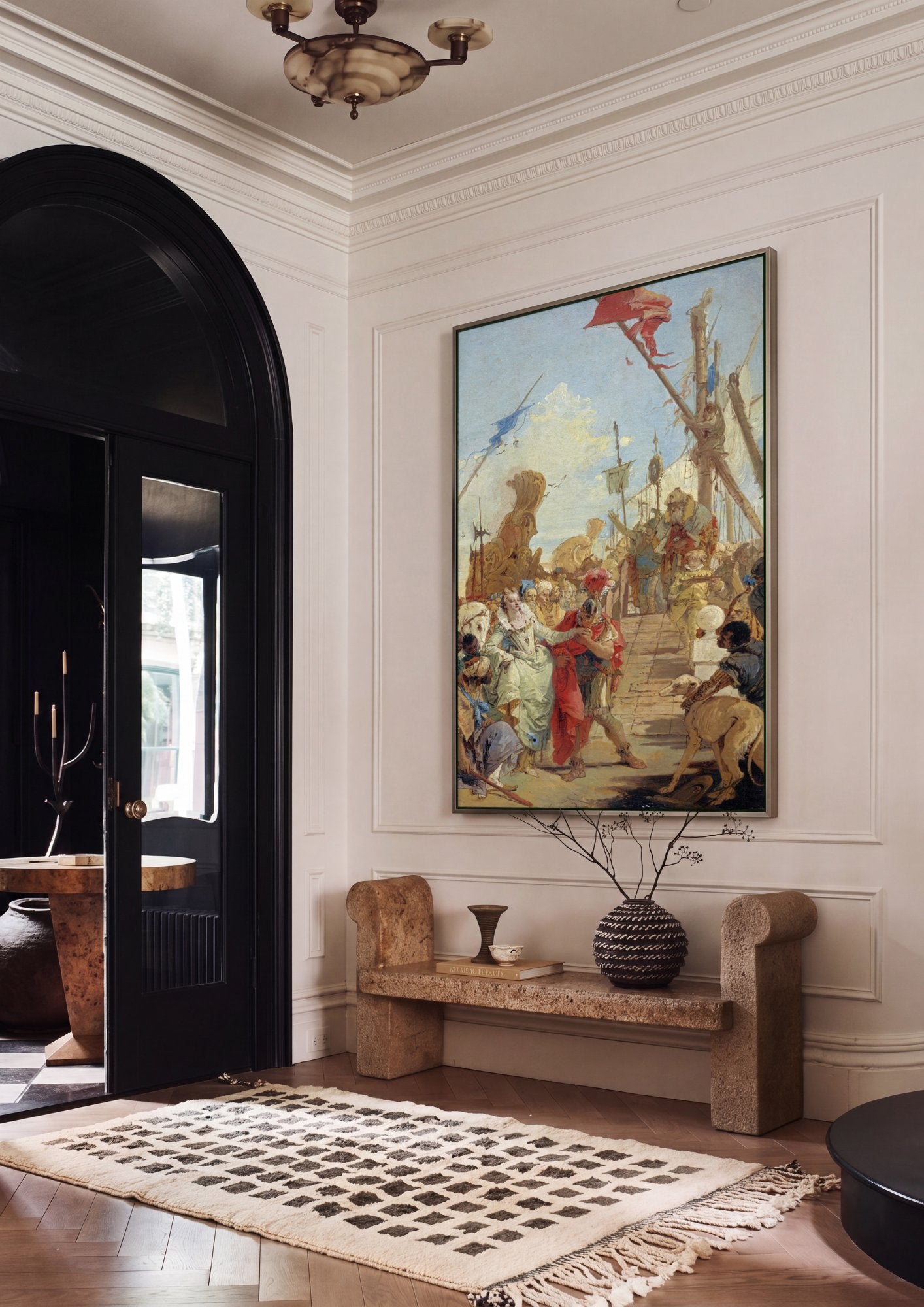 Quadro Decorativo A Chegada de Cleópatra - Tiepolo em ambiente decorado