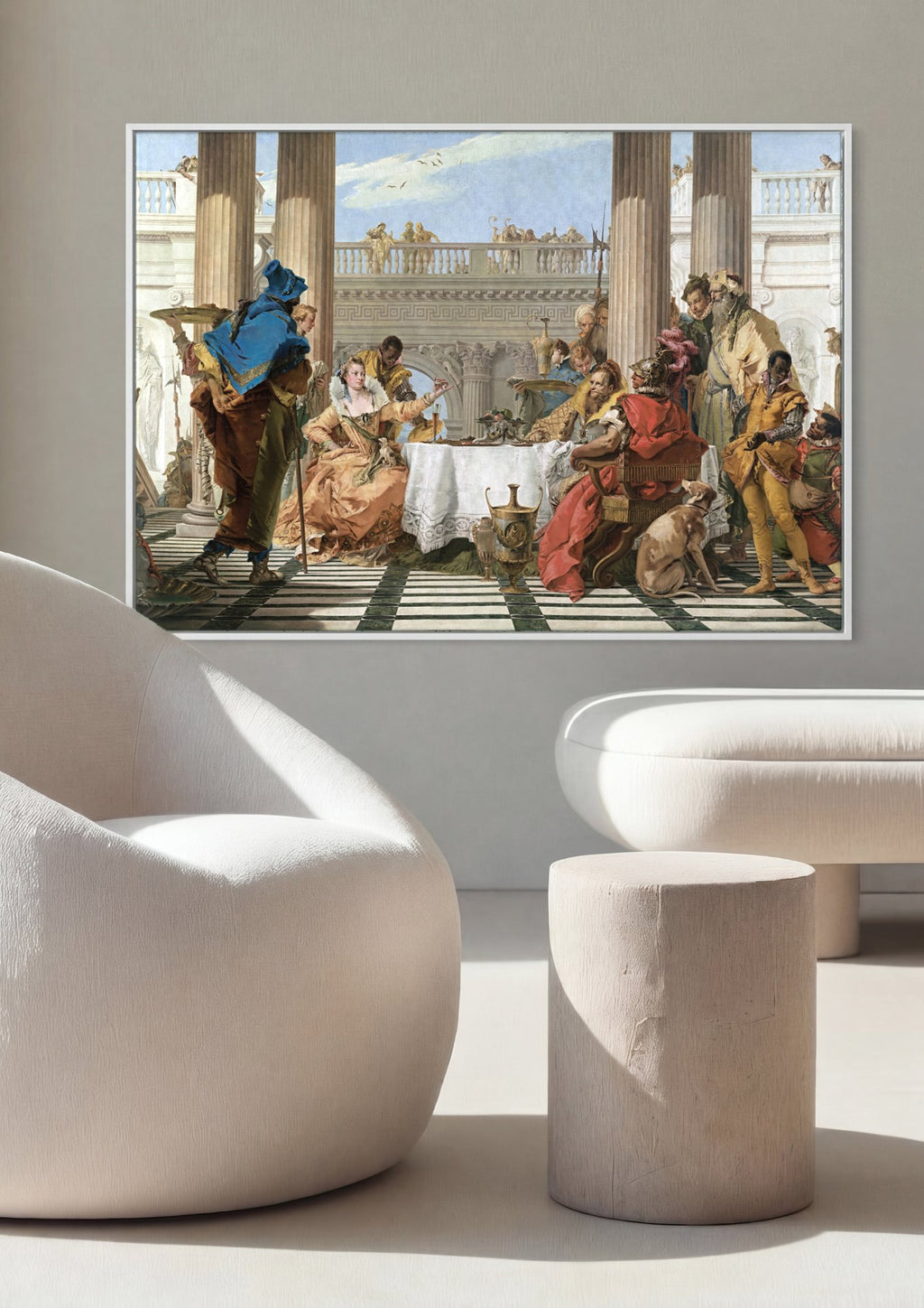 Quadro Decorativo Banquete de Cleópatra - Tiepolo em ambiente decorado