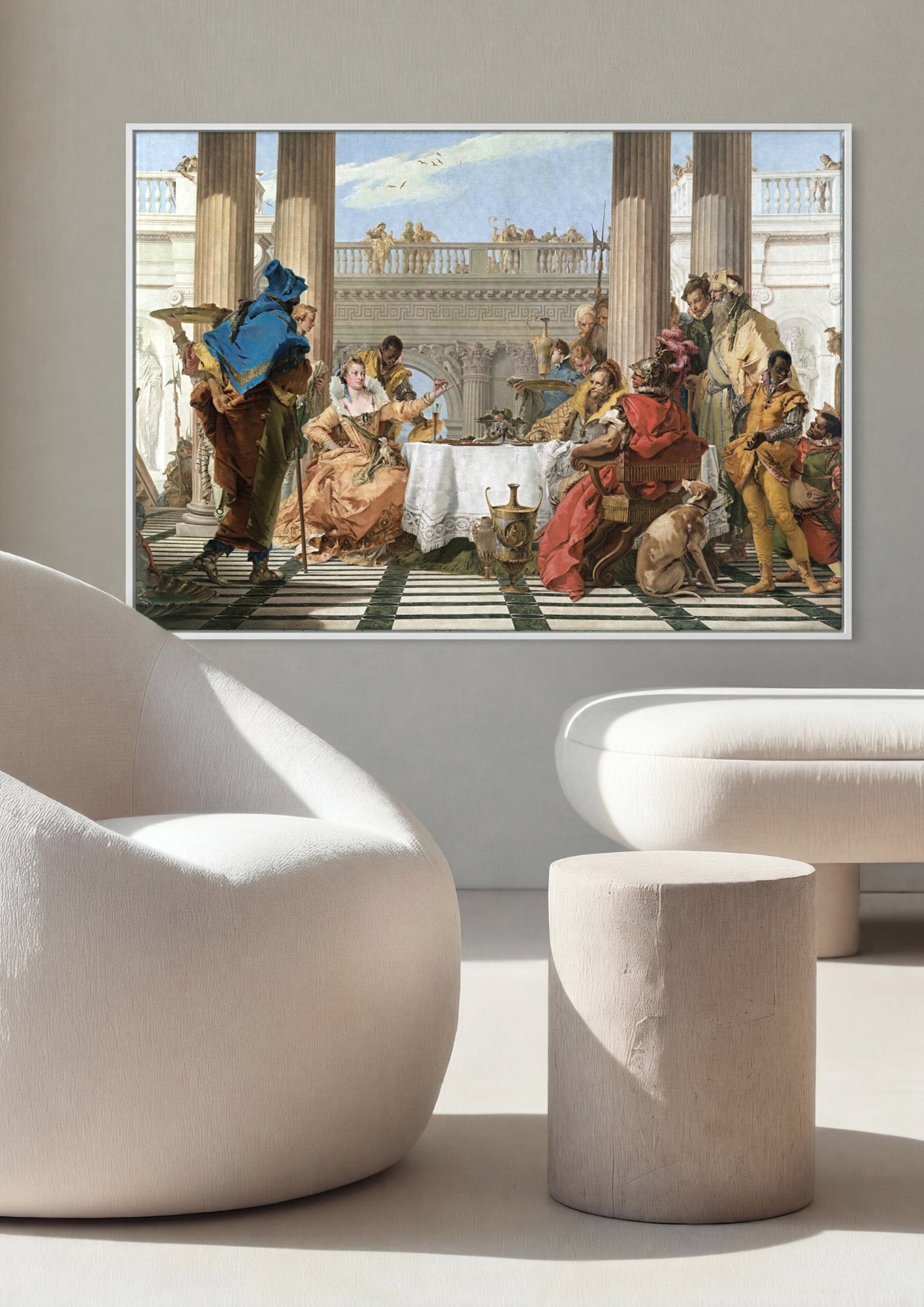 Quadro Decorativo Banquete de Cleópatra - Tiepolo em ambiente decorado