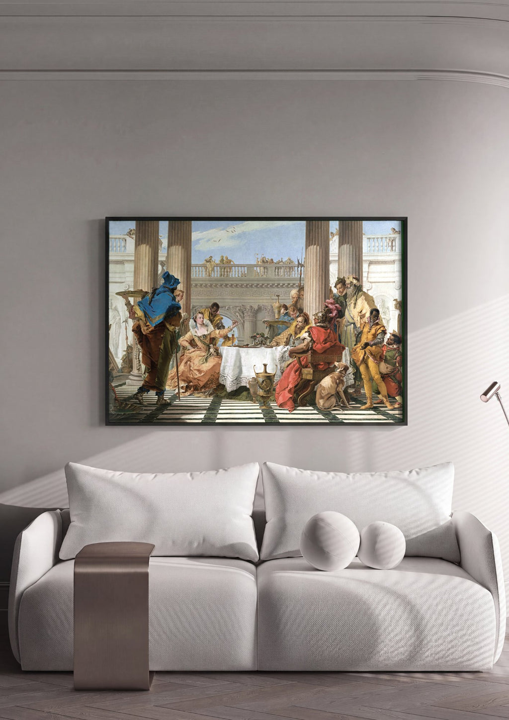 Quadro Decorativo Banquete de Cleópatra - Tiepolo em ambiente decorado