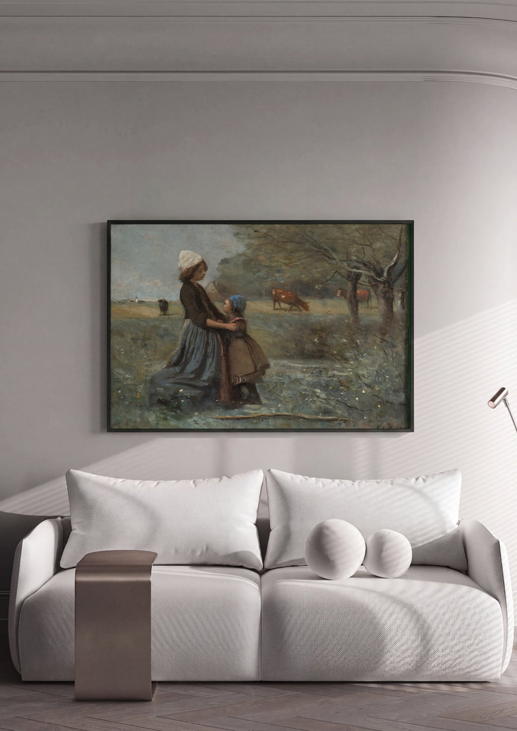 Quadro Decorativo Maternidade Campestre - Corot em ambiente decorado