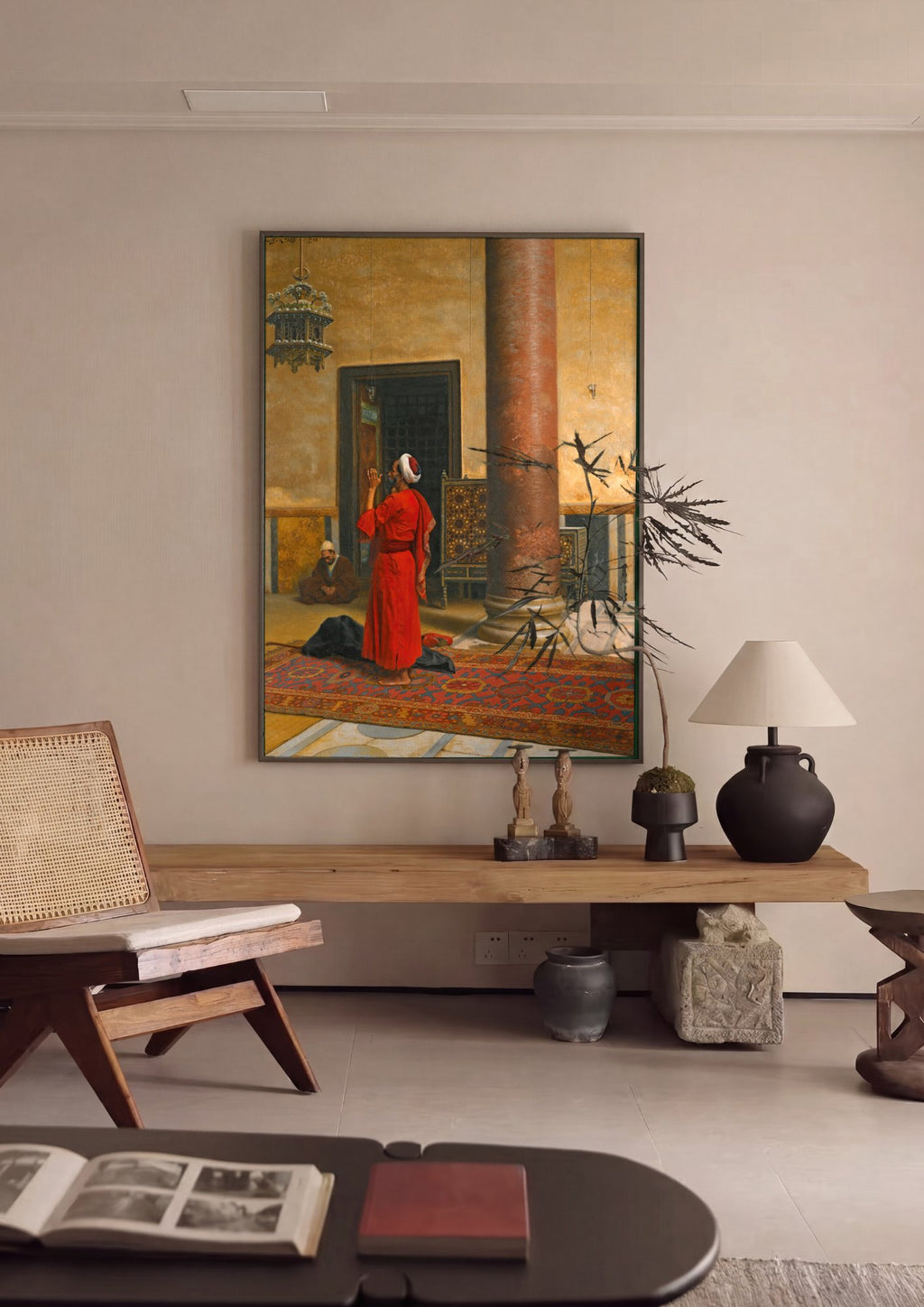 Quadro Decorativo A Oração - Ludwig Deutsch em ambiente decorado