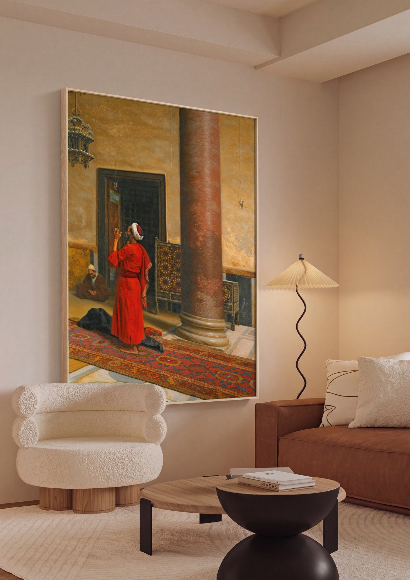 Quadro Decorativo A Oração - Ludwig Deutsch em ambiente decorado