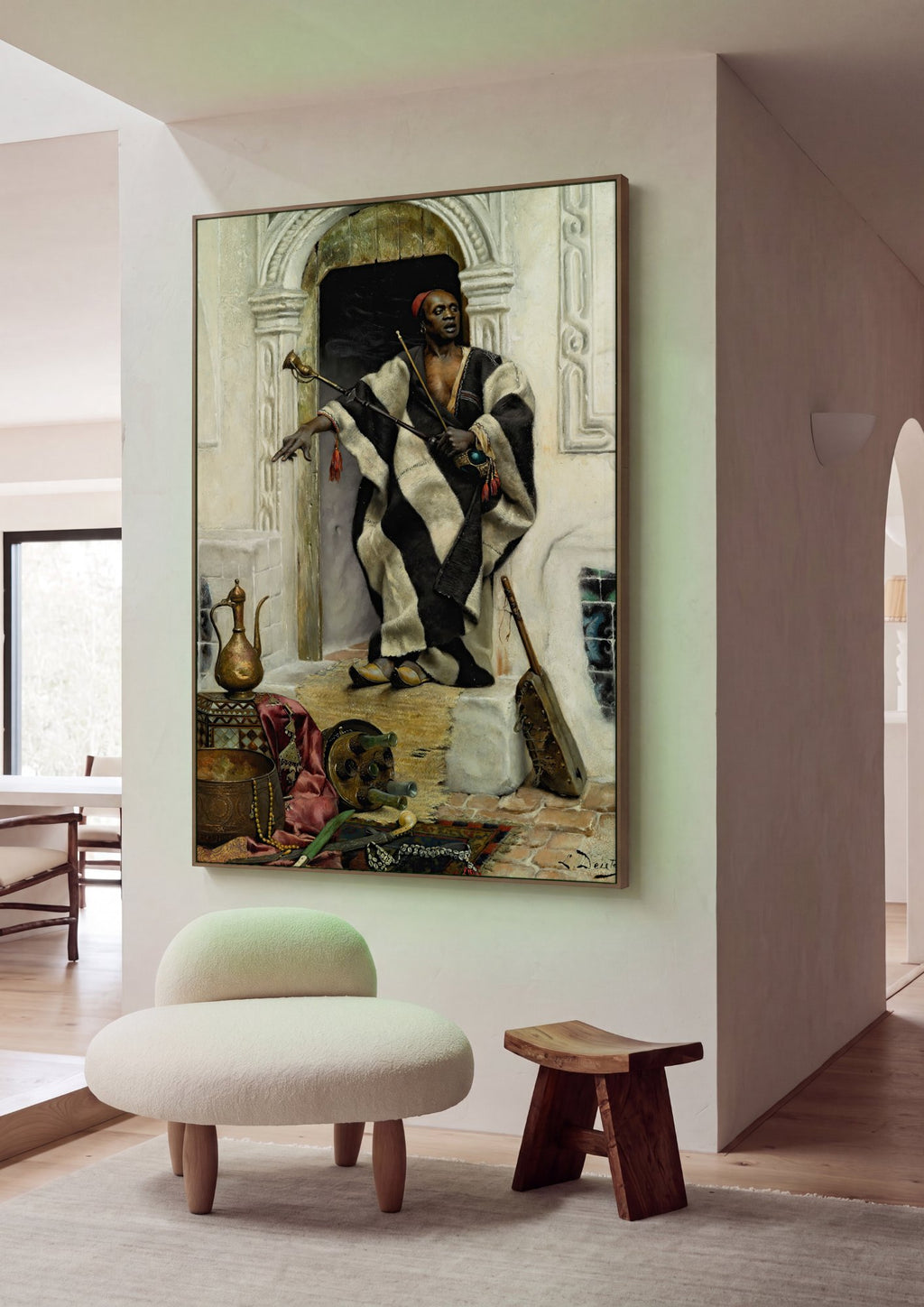 Quadro Decorativo O Músico - Ludwig Deutsch em ambiente decorado