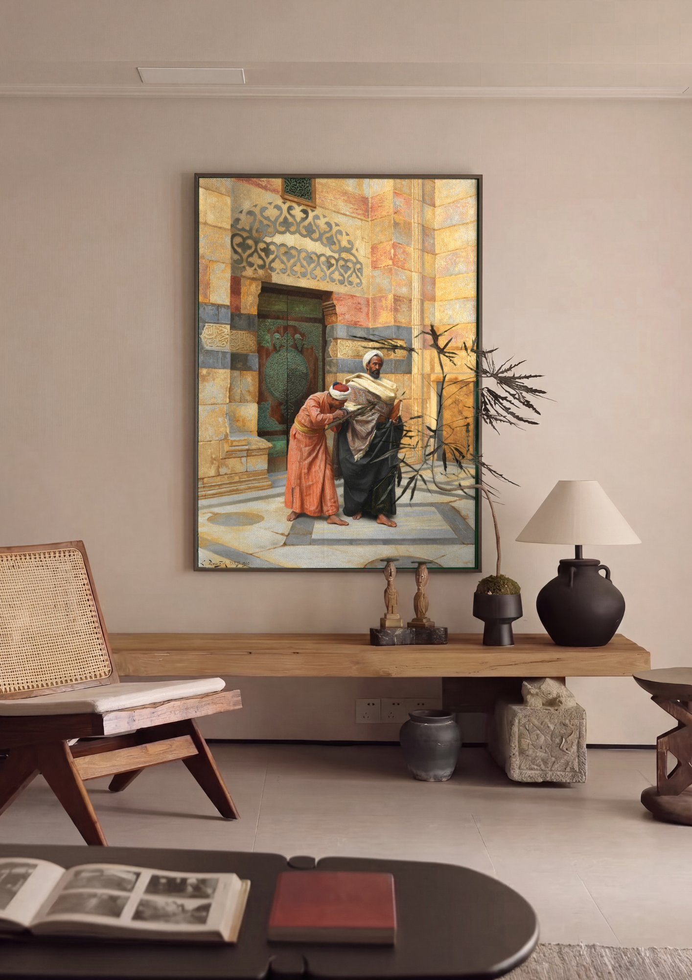 Quadro Decorativo A Oferta - Ludwig Deutsch em ambiente decorado